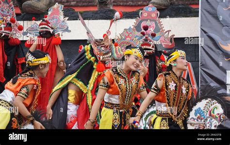 Jaranan dance, a traditional dance from Java. Jaranan comes from jaran which means horse Stock ...