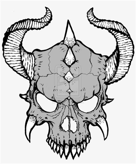 Drawn Horns Skull - Cool Skulls To Draw Transparent PNG - 831x961 ...