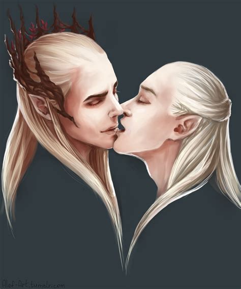 Elvenkiss. Thranduil/Legolas by the-ALEF on DeviantArt