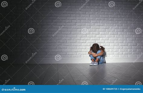 Upset Sad Sad Child Girl in Stress Cries at an Empty Dark Wall Stock Image - Image of despair ...