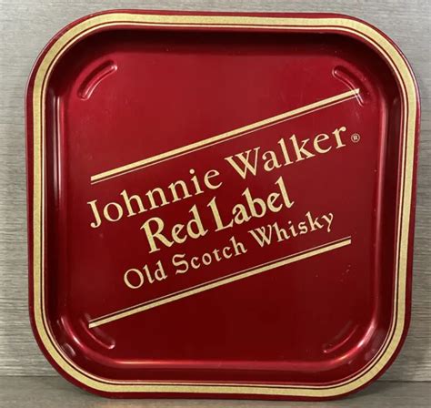 VINTAGE JOHNNIE WALKER Red Label Whisky Tray Metal Square Brand New $12.48 - PicClick