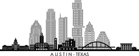 AUSTIN Texas USA SKYLINE City Outline Silhouette Vector - Etsy Israel