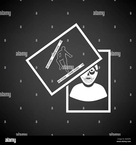 Photograph Evidence Icon. White on Black Background. Vector Illustration Stock Vector Image ...