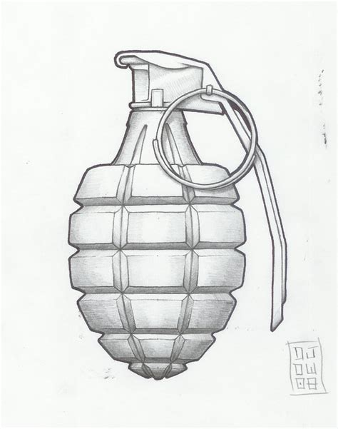 Grenade Drawing, Pencil, Sketch, Colorful, Realistic Art Images | Drawing Skill