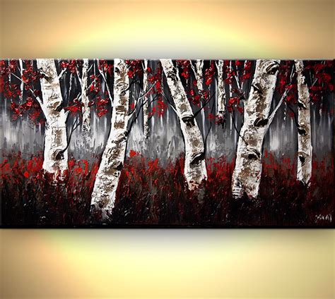 Black And White Birch Tree Painting at PaintingValley.com | Explore collection of Black And ...