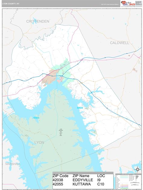 Lyon County, KY Wall Map Premium Style by MarketMAPS