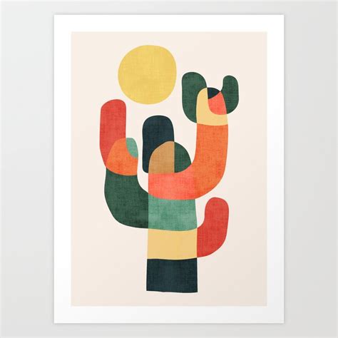 Cactus in the desert Art Print by Picomodi | Society6