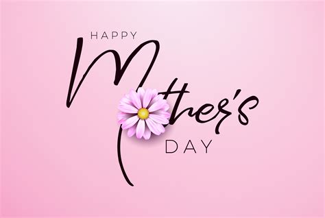 Happy Mothers Day Greeting card design with flower and typography ...