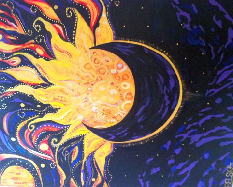 Sun & Moon ☾ | Sun painting, Eclipses art, Sun art