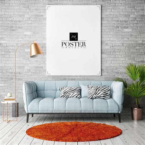 Free Room Interior Poster Mockup (PSD)