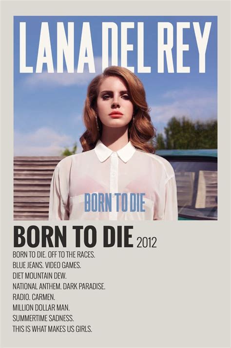 Alternative Minimalist Music Album Polaroid Poster - Born to Die by Lana Del Rey 2012 | Poster ...