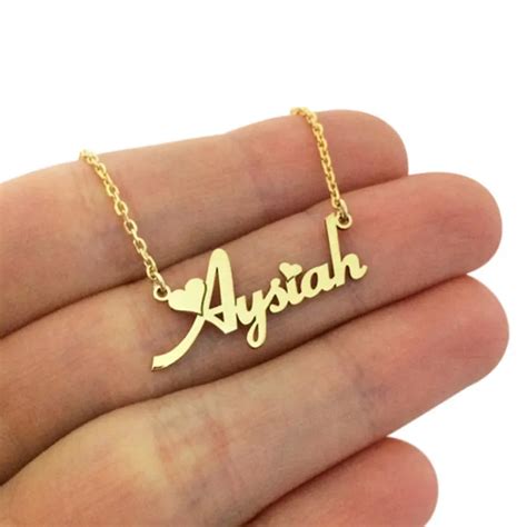 3 Colors Personalized Custom Name Pendant Necklaces For Women Stainless ...