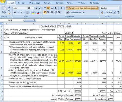 Free Building Estimate Format In Excel | Template Business