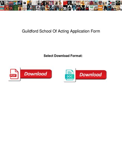 Fillable Online Guildford School Of Acting Application Form. Guildford ...