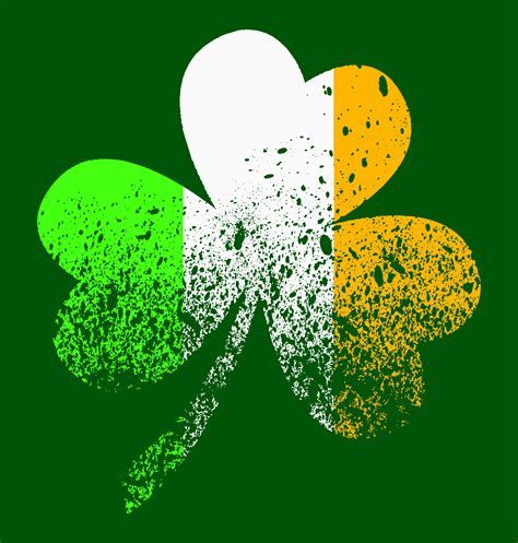 Irish Flag Clover Grungy Style. 19773192 Vector Art at Vecteezy