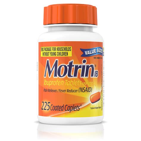 Motrin IB, Ibuprofen 200mg Tablets for Pain & Fever Relief, 225 ct ...