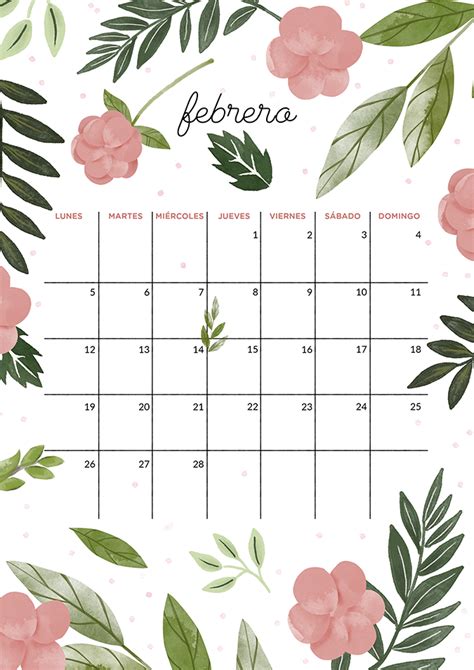 milowcostblog: calendario febrero: imprimible y fondo