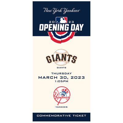 March 30, 2023 New York Yankees - Commemorative Ticket - Stadium Giveaway Exchange