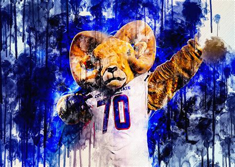 Cam The Ram Rambouillet Mascot Colorado State University Digital Art by ...