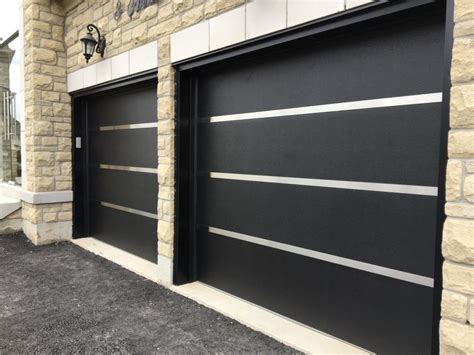 Stainless Steel Strip Modern Garage Doors - Modern Doors