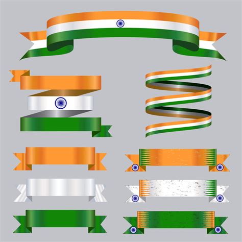 India Flag Clipart PNG Images, Ribbons Collection India Flag Colors ...