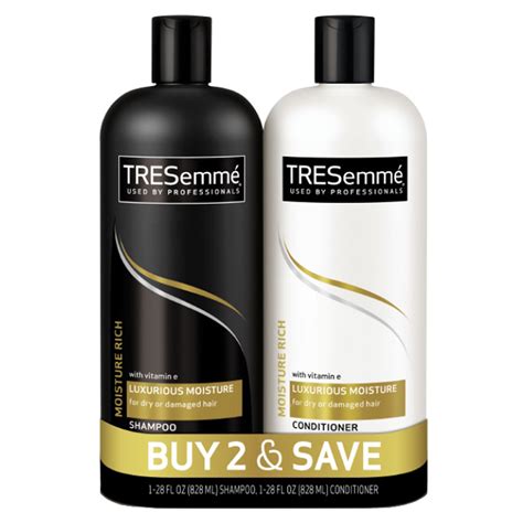 TRESemmé Moisturizing Shampoo and Conditioner for Dry Hair, Rich Moisture, 28 oz, 2 Count ...