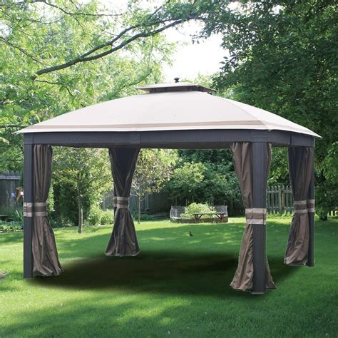 Garden Winds Replacement Canopy Top for Allen Roth Wicker 10x12 Gazebo ...