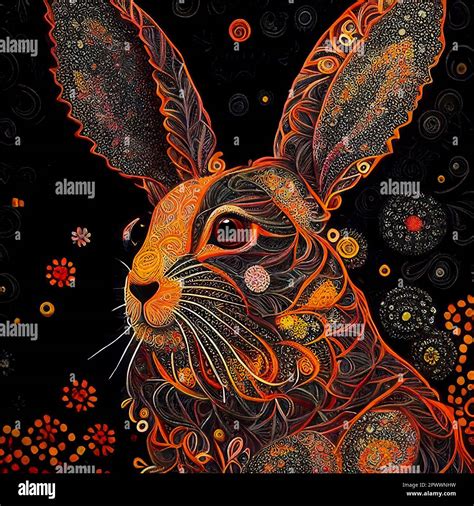 Chinese New Year Water Rabbit Background. Zodiac Symbol for Sensitivity ...