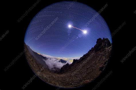 Total lunar eclipse, September 2015, time-lapse image - Stock Image ...