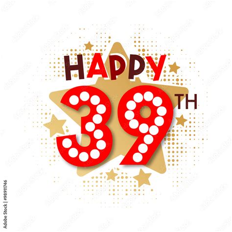 Happy 39th Birthday Stock Vector | Adobe Stock