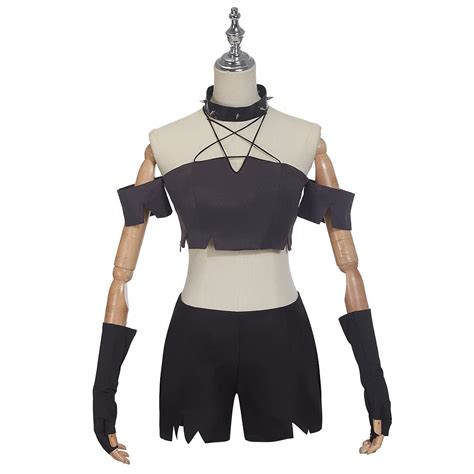 Buy Weixu Anime Helluva Boss Loona Cosplay Costume Crop Top Shorts Outfit Suit Halloween Online ...