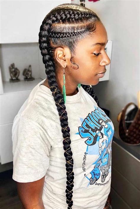 Trendy Black Braided Hairstyles That Catch People’s Eyes & Keep Natural Hair Safe | Two braid ...