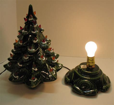 Small Vintage Ceramic Christmas Tree Light up Base Faux Plastic Lights from teesantiqueorchard ...