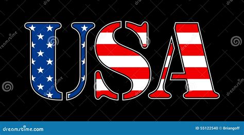 USA Flag Text Stock Vector - Image: 55122540