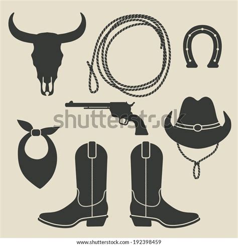 Cowboy Rodeo Set Vector Illustration Eps Stock Vector (Royalty Free ...