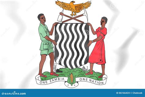 Zambia coat of arms. stock illustration. Illustration of national - 86166424