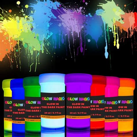 Glow in The Dark Acrylic Paint Set Self-Luminous Painting Artwork ...