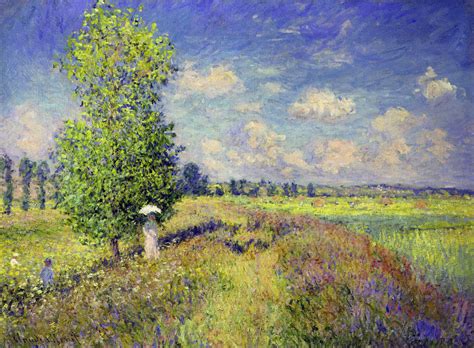 The Summer, Poppy Field by Claude Monet- Famous Art - Handmade Oil Painting on Canvas — Canvas ...