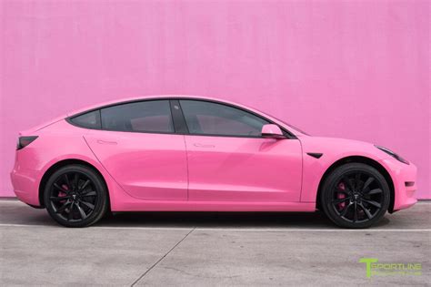 3M Gloss Hot Pink Tesla Model 3 - White Leather Interior | Top luxury cars, Tesla, Tesla model