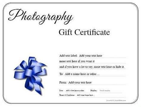 photography gift certificate templates