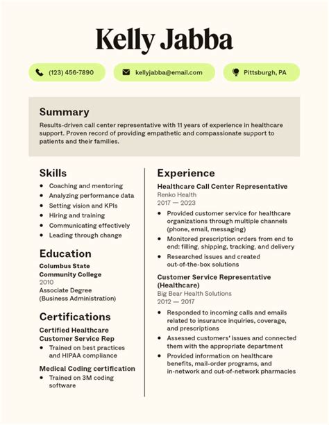 15 call center resume examples, tips, and templates