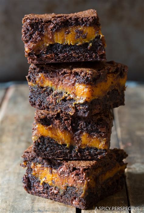 Gooey Caramel Stuffed Brownies - A Spicy Perspective