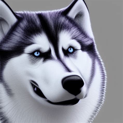 A Realistic Husky Drawing · Creative Fabrica