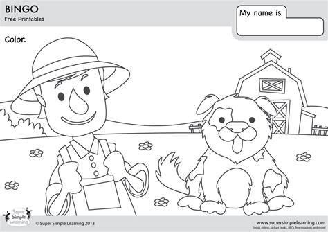 Bingo Dog Coloring Page