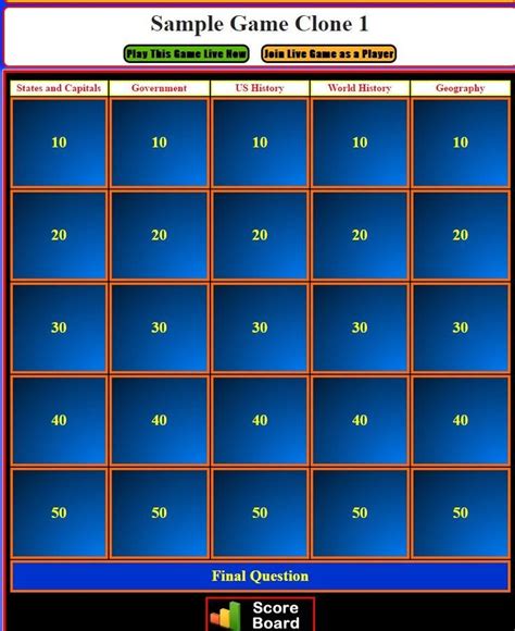 Jeopardy Game Maker Powerpoint | Planet Game Online