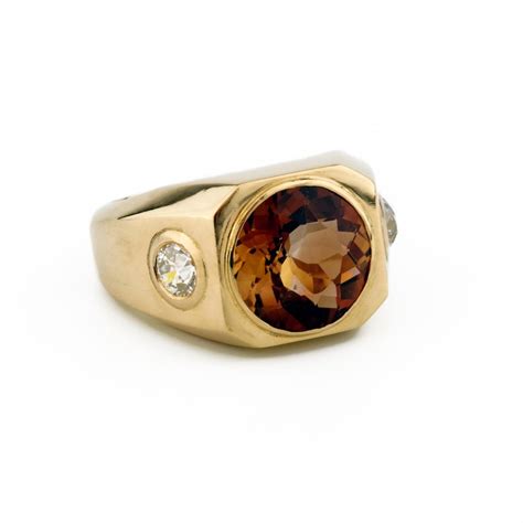 Men's Precious Topaz Ring in Whiskey is Ruggedly Handsome at 1stDibs ...