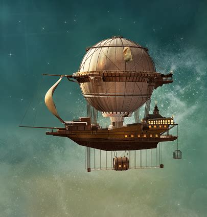 Magic Steampunk Airship Stock Photo - Download Image Now - iStock