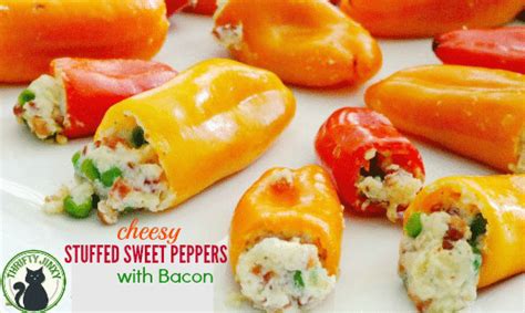 Cheesy Stuffed Sweet Peppers with Bacon Recipe - Thrifty Jinxy