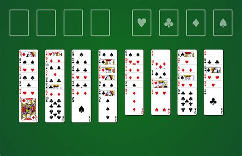 Freecell Solitaire Card Game On Green Background With Standard Playing ...