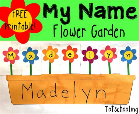 Name Recognition Flower Garden | Totschooling - Toddler, Preschool ...